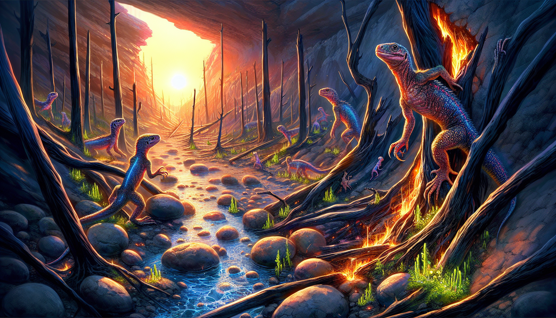 Lizard People Resurface: A Wildfire Tale of Survival