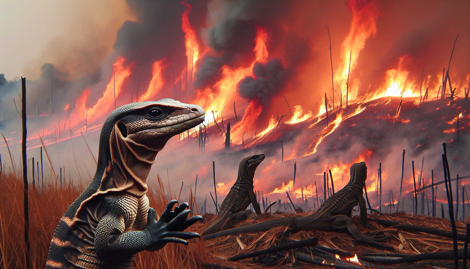 The Unexpected Return of Lizard People Amidst Wildfires
